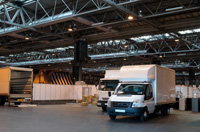 Trucks in Warehouse